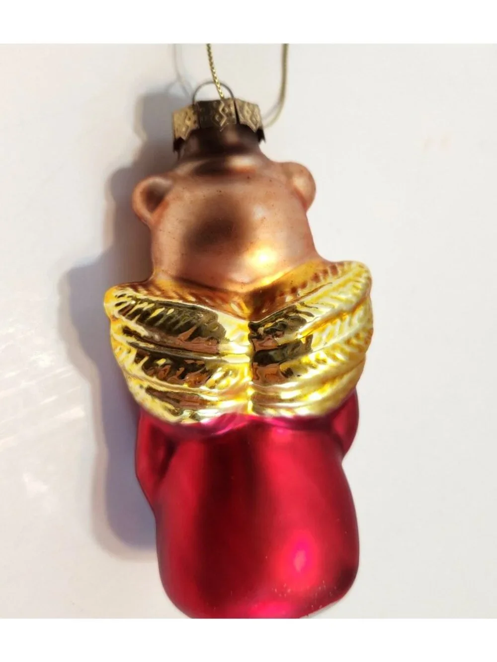 Blown Glass Angel Bear with Wings Christmas Tree Ornament With Box